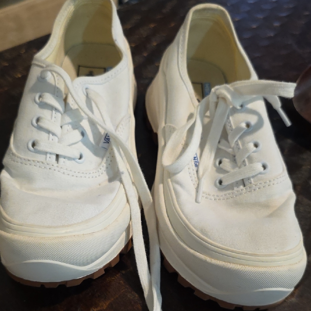 Vans Women's Cream Canvas Sneakers